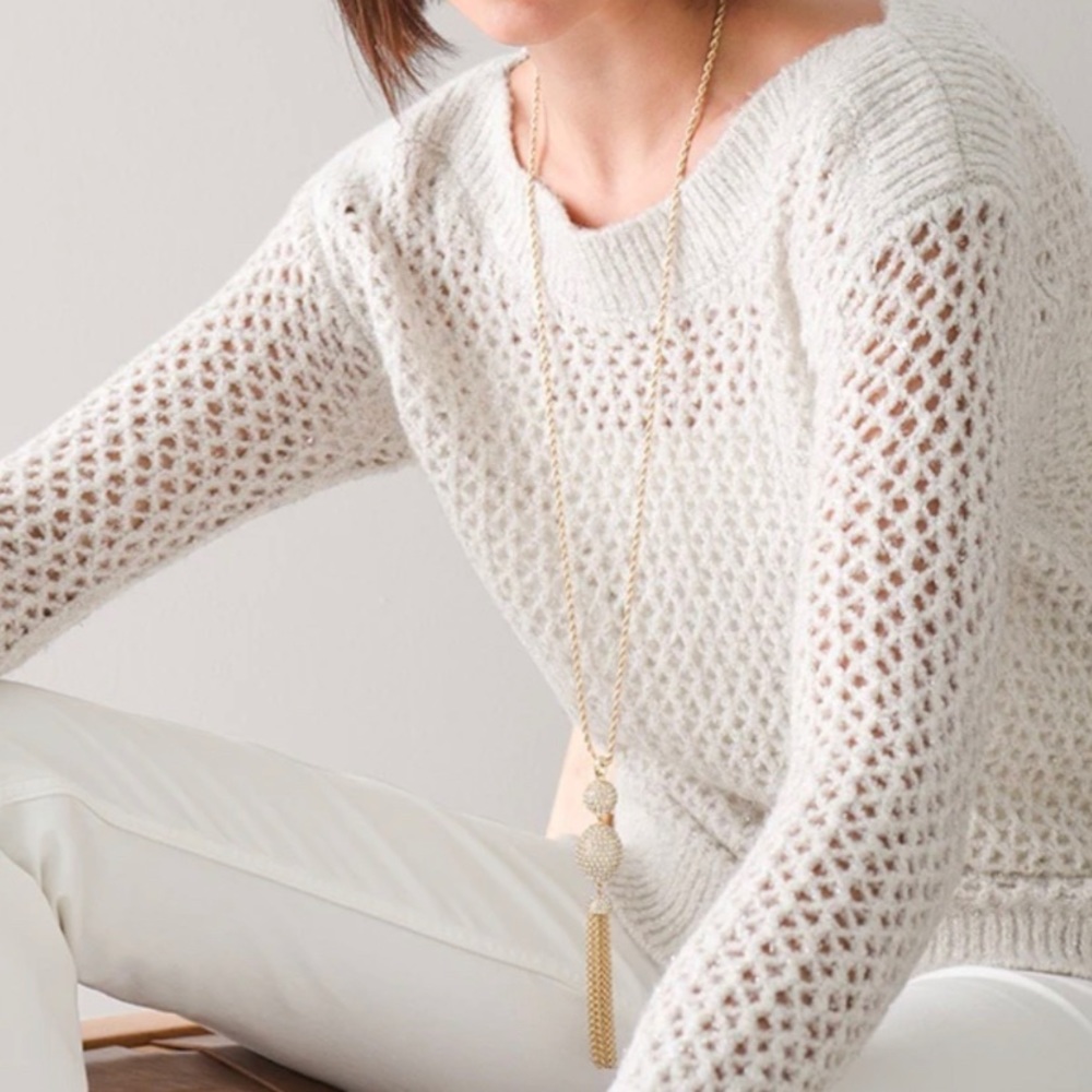 WHBM Holiday Sparkle Knit sweater S